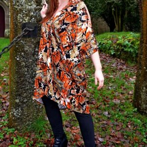 robe au teinte orange noir